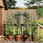 2 Pack 55.1x11.8 in Garden Trellises for Climbing Plants, Sturdy Plant Trellises with Black Metal Coating, Arched Outdoor Decoration for Patio Lawn, Roses, Vines, Flowers, and Vegetables