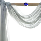 MDS Halloween Chiffon Draping Fabric - 2 Panel, 30" Wide x 50ft Long - Sheer Spooky Arbor & Canopy Drapery for Haunted House Backdrops, Party Ceilings, DIY Costumes & Themed Events - Gray