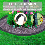 4 inch Tall Landscape Edging Kit 80FT Garden Edging with 150 Spikes for Lawn Edging and Flower Beds (Black, 80FT)