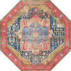 Unique Loom Outdoor Traditional Collection Area Rug - Limon (7' 10" Octagon Multi/Red)