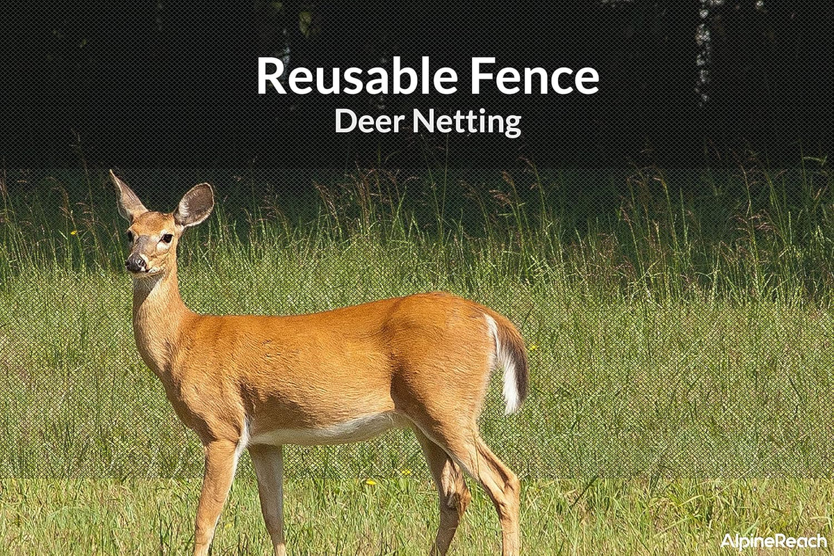 AlpineReach Garden Netting 15 x 30 ft Heavy Duty Bird Net, Deer, Plant Protection Extra Strong Woven Mesh, Reusable Kit with Zip Ties, Animal Fencing for Fruits Trees, Black