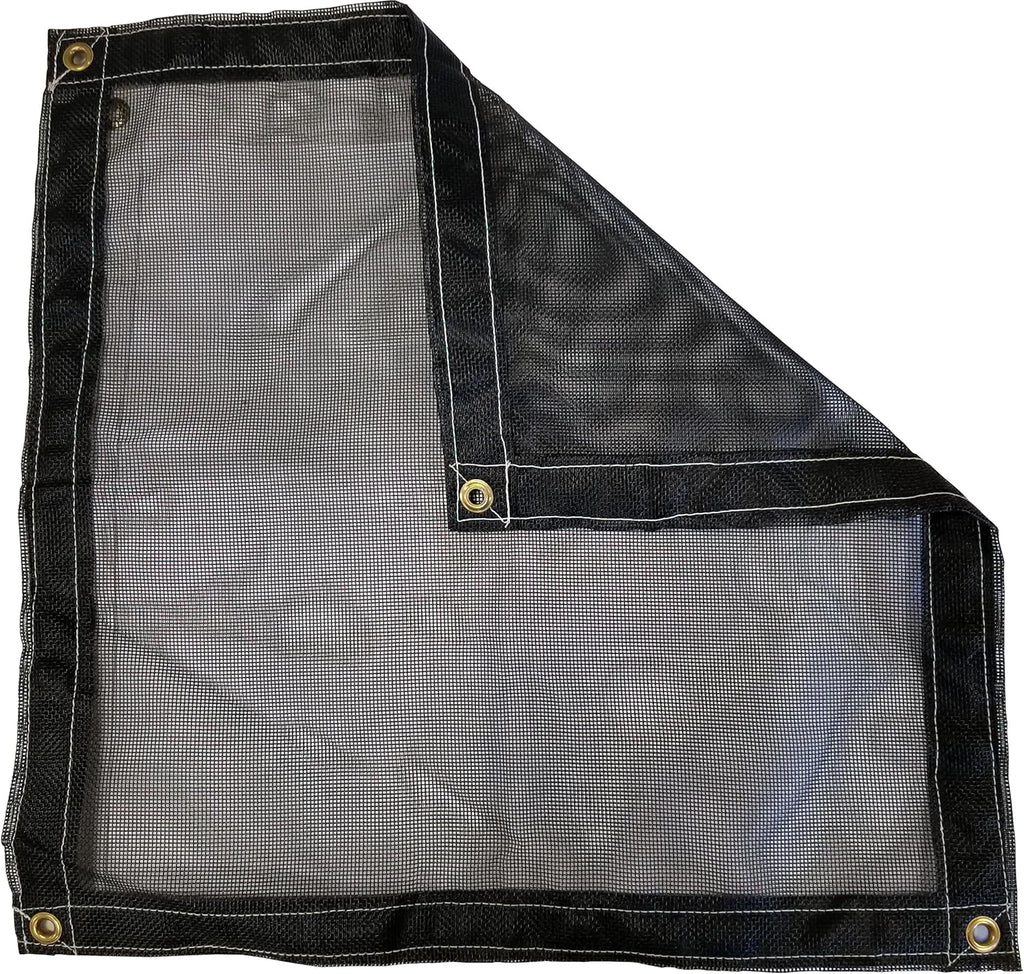 8 Ft. x 10 Ft. Black 10 Oz. Vinyl Coated Mesh Tarp