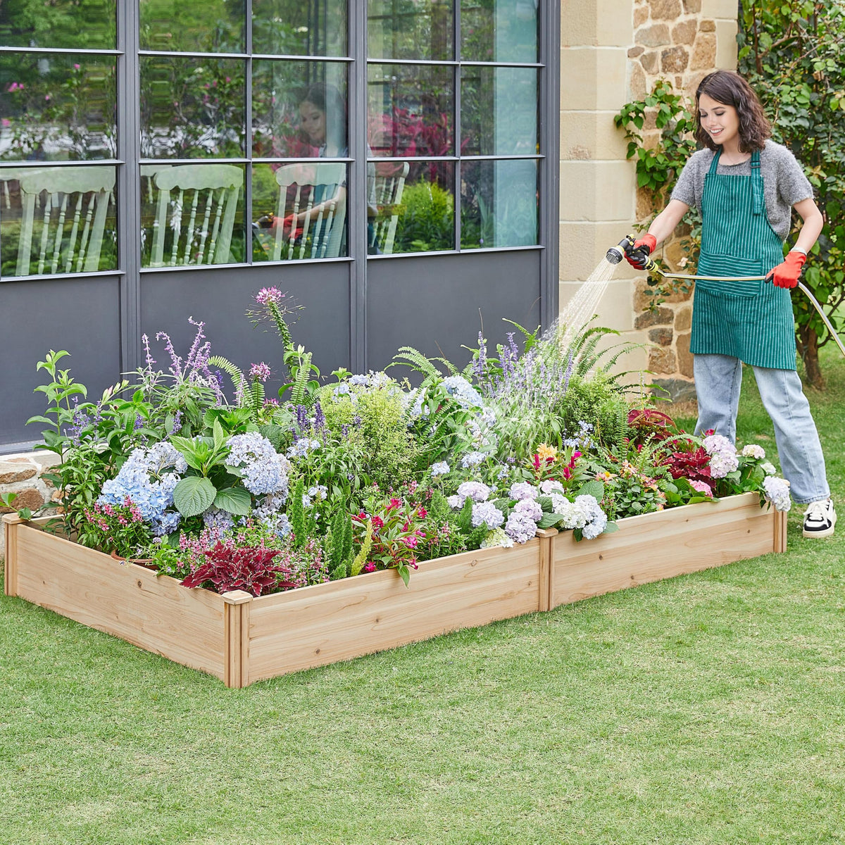 Yaheetech Wooden Raised Garden Bed Outdoor Planter Box, Wood