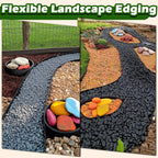 Gardzen Landscape Edging Kit, 40-Foot Long, 3-Inch Tall, No Dig Garden Edging Border for Flower Beds, Tree Rings, Pathways, Includes 40 Spikes