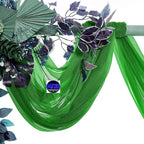 MDS Halloween Chiffon Draping Fabric - 2 Panel, 30" Wide x 75ft Long - Sheer Spooky Arbor & Canopy Drapery for Haunted House Backdrops, Party Ceilings, DIY Costumes & Themed Events - Green