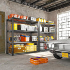 REIBII 40" W Garage Shelving 2240 LBS Storage Shelves Adjustable Heavy Duty Shelving 4 Tier Metal Shelves for Storage 59.5"H Metal Shelf for Pantry Basement Warehouse 40"W × 19.5"D × 59.5"H, 4 Pack