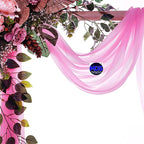 MDS Halloween Chiffon Draping Fabric - 1 Panel, 30" Wide x 30ft Long - Sheer Spooky Arbor & Canopy Drapery for Haunted House Backdrops, Party Ceilings, DIY Costumes & Themed Events - Bubblegum Pink