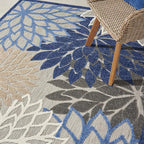 Nourison Home Aloha 5'3" x 7'5" Fabric Indoor/Outdoor Rug in Blue/Multi-Color