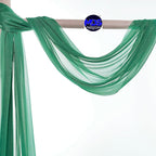 MDS Halloween Chiffon Draping Fabric - 2 Panel, 30" Wide x 50ft Long - Sheer Spooky Arbor & Canopy Drapery for Haunted House Backdrops, Party Ceilings, DIY Costumes & Themed Events - Emerald Green